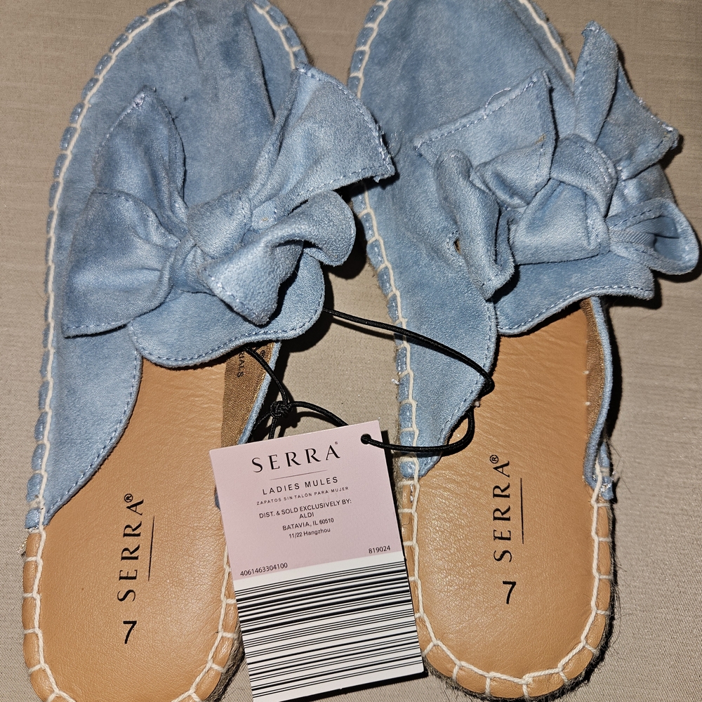 Serra Blue Ladies Mules - Picture 4 of 5